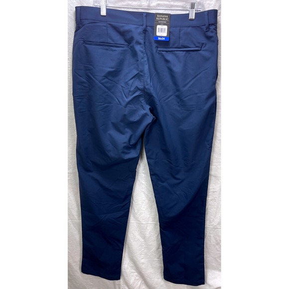 Banana Republic Men's Blue Flat Front Dress Pants 36x34 NWT Work Office Casual - Picture 2 of 8